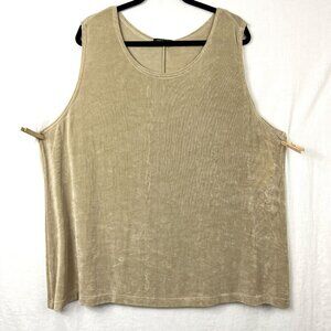 NEW Vikki Vi Sleeveless Slinky Acetate Top Womens 3X Plus‎ Size Neutral Mature